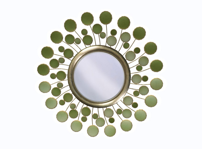 Bubble Sunburst Mirror -Olive