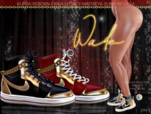 Wade Leather & Gold Trim Sneakers, Running shoes, 70+ colors, Kupra,Erika,Reborn,Legacy,Maitreya,Slink,Belleza