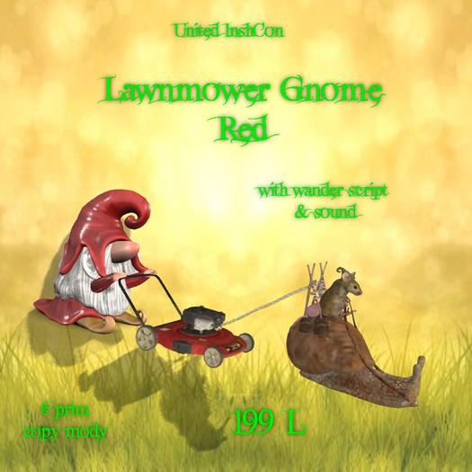 *UI* Lawn Mover Gnome Red v