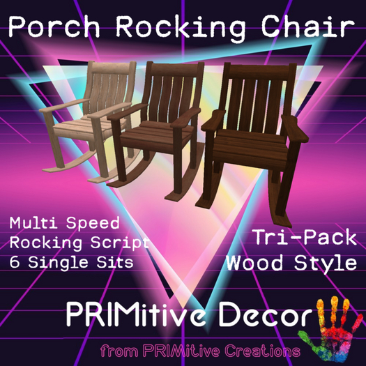 PRIMitive Furniture - Porch Rocking Chair (Tri-Pack Wood Style)