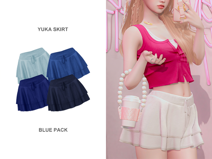 cheezu. yuka skirt : blue