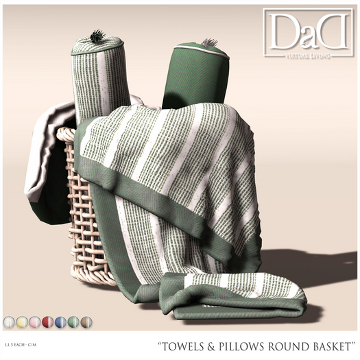 Towels & Pillows Round Basket