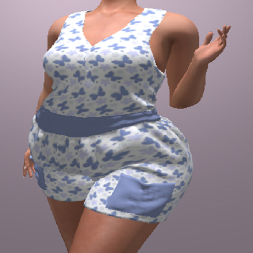LoveMomma One In A Melon blue butterfly romper