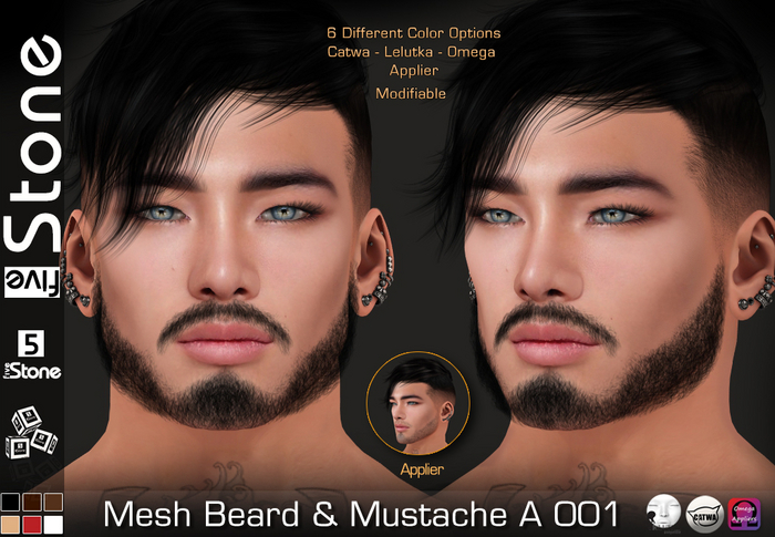 Five Stone  Mesh Beard A 001 BLACK