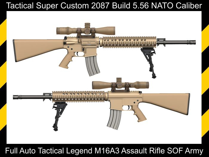Assault Rifle M16A3 Desert Scripted Tactical SPR EBR