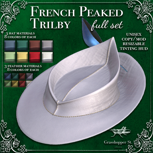 Grasshopper St French Peaked Trilby - Full Set