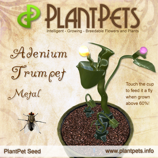 PlantPet Seed  Adenium Trumpet *Metal* Rare Elite