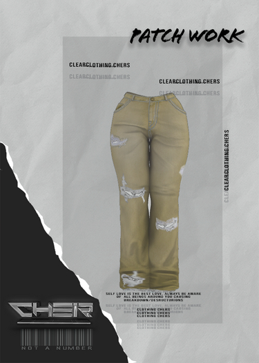 Cher// Patchwork Khaki Jeans