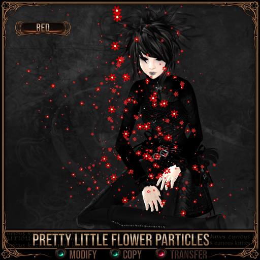 =^.^= Curious Kitties - Pretty Little Flower Particles - Red