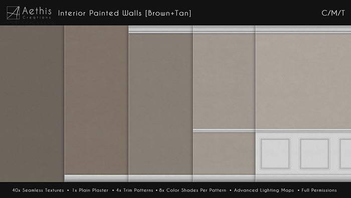 [AC] Interior Painted Walls V.1 [Brown+Tan] 40 Seamless Textures