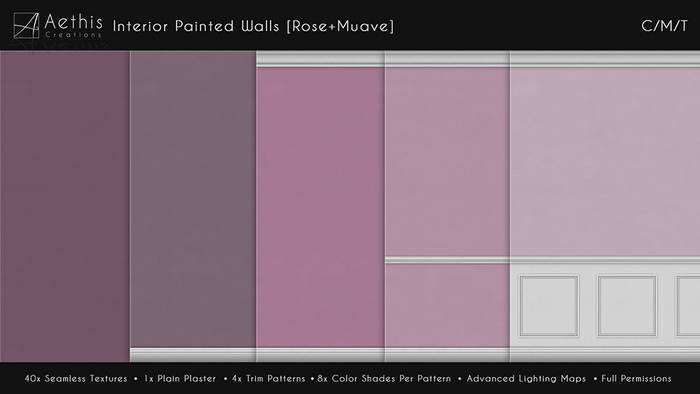 [AC] Interior Painted Walls V.1 [Muave+Rose] 40 Seamless Textures