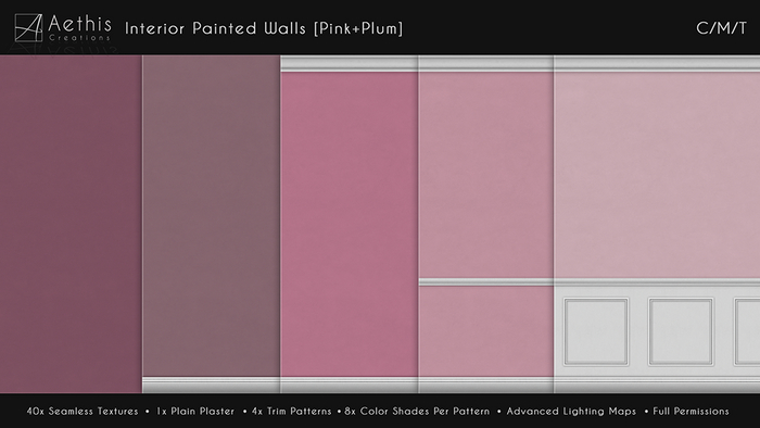 [AC] Interior Painted Walls V.1 [Pink+Plum] 40 Seamless Textures