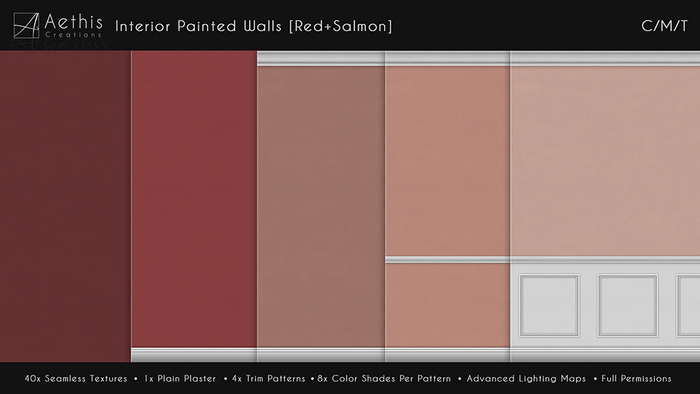 [AC] Interior Painted Walls V.1 [Red+Salmon] 40 Seamless Textures
