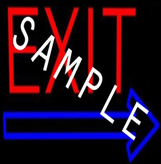 Exit Right Arrow Neon