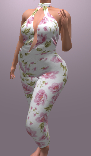 One In A Melon pink flower low cut jumpsuit