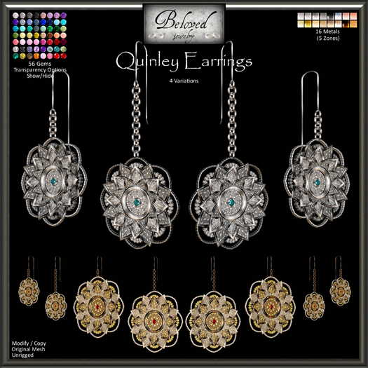 Beloved Jewelry : Quinley Earrings (Texture Change). Set of 2. Gold, Silver, Boho, Gemstones