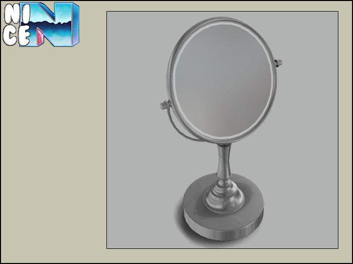 /\/. Mod Small Vanity Mirror - Steel *rez me*