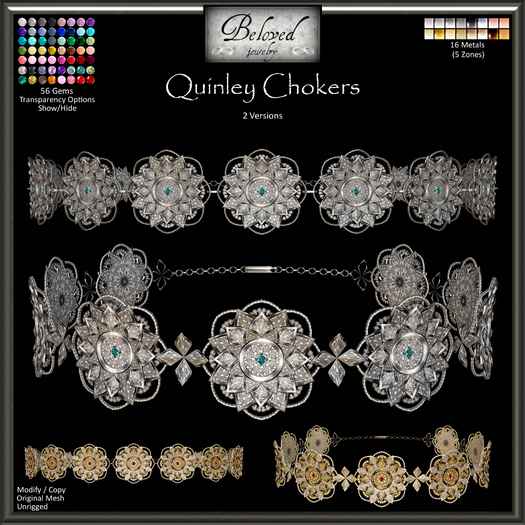 Beloved Jewelry : Quinley Chokers (Texture Change). Set of 2 Necklaces. Gold, Silver, Boho, Gemstone