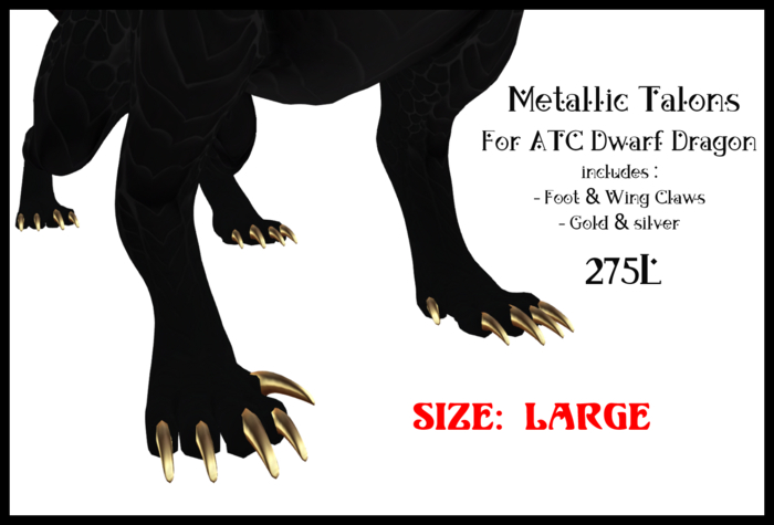 . heraldic . ATC Dwarf Dragon Metallic Talons [Large]