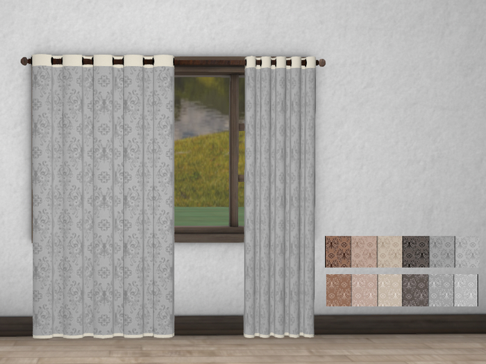 Curtain Panels Butterfly Damask Collection w/ boarder