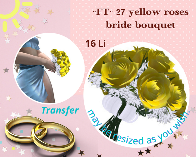 ~FT~ 27 yellow roses bride boquet