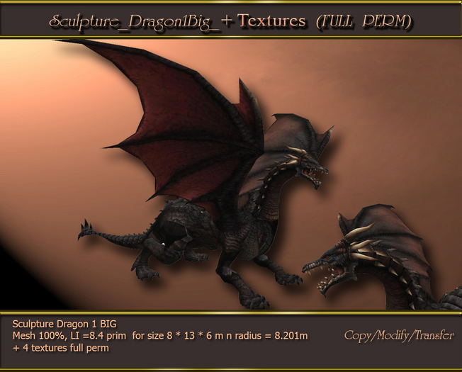 Sculpture_Dragon1Big_ (FULL PERM)+ textures- (BOX)