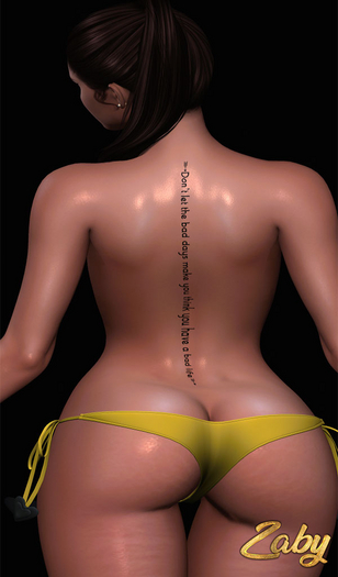 Zaby - Back Text/Quote Tattoo BOM v2
