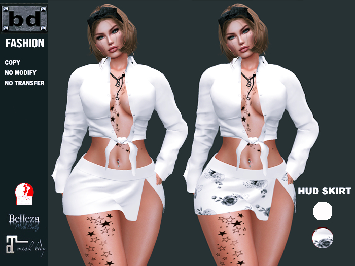 [bd]152 3 SKIRT AND SHIRT WHITE UNPACK