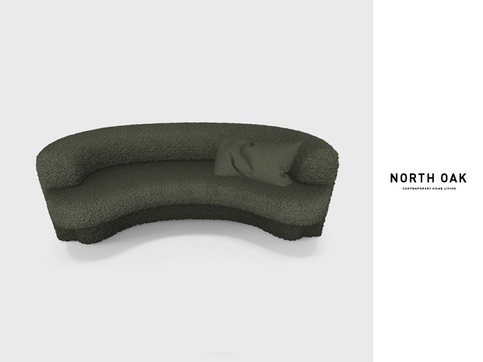 [North Oak] + Parnav Boucle Couch (army)