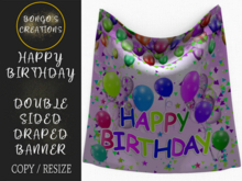 BMC5081 - HAPPY BIRTHDAY -  DOUBLE SIDED DRAPED BANNER
