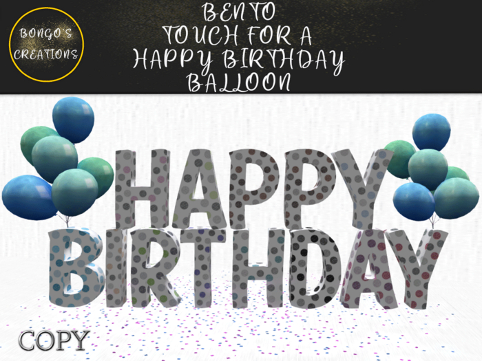 BMC5083 -  BENTO - HAPPY BIRTHDAY DECOR - TOUCH FOR A HAPPY BIRTHDAY BALLOON