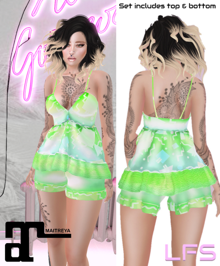 [LFS] Sleepy Set - Vivid Green - Maitreya