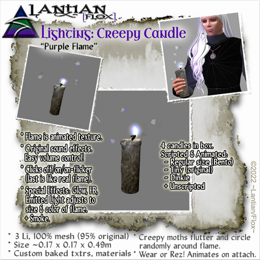 ~L/Fx~Creepy Candles - Purple (20% SALE until Halloween)
