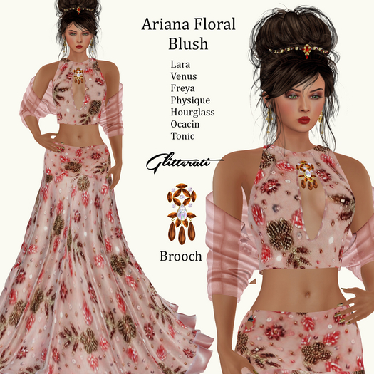 ! Glitterati ! - Ariana - Floral - Blush
