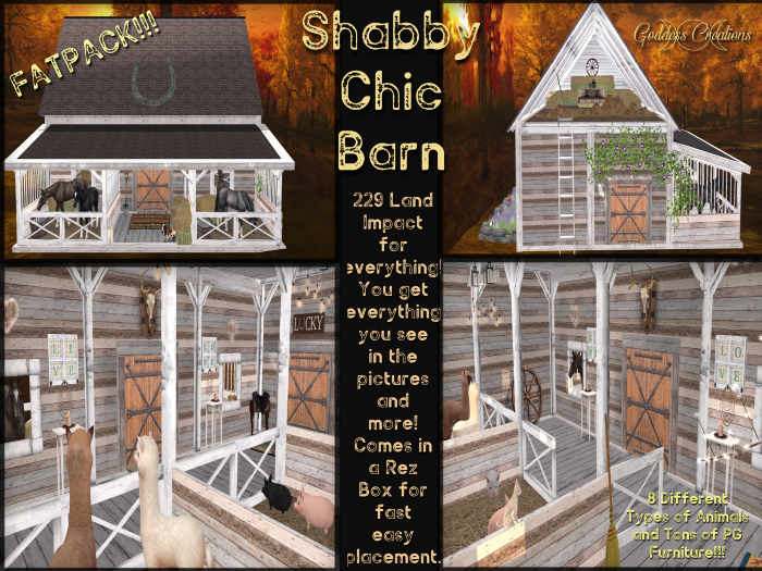 )O( GC: Shabby Chic Barn W/Animals BAGGED