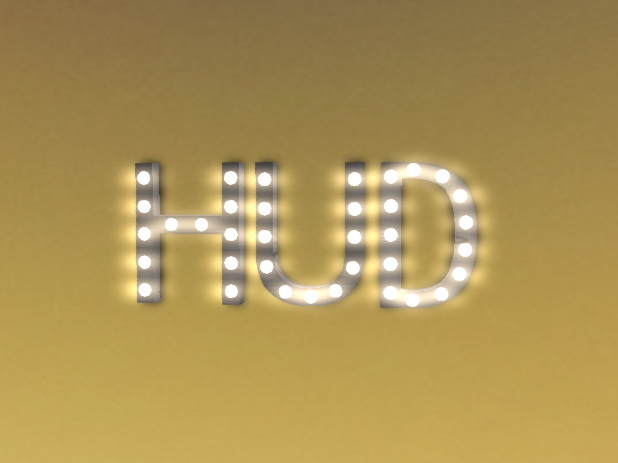 [Px] "HUD" Illuminated Light Bulbs Sign