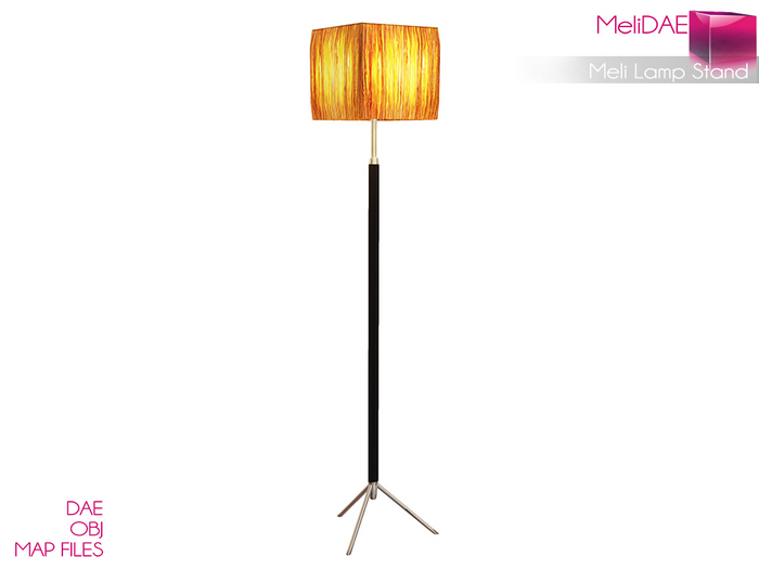 Dae, Obj, FBX, And Texture Files Standing Corner Lamp
