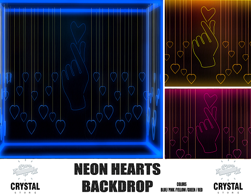 .::Crystal ::. Neon Hearts  Backdrop