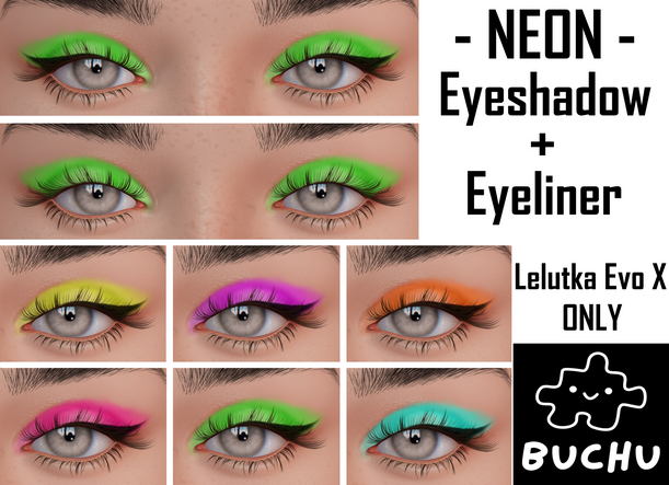 Neon Eyeshadow + Eyeliner Set | Lelutka Evo X