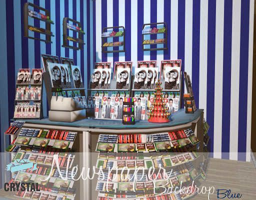 .::Crystal ::.  Newspaper Store Blue  // Backdrop
