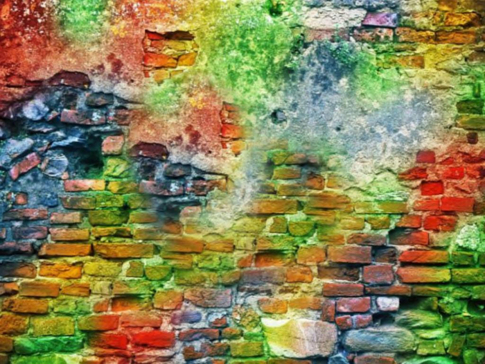 Old Colored Bricks Texture
