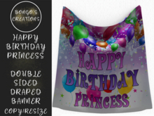 BMC5092 - HAPPY BIRTHDAY PRINCESS - DOUBLE SIDED DRAPED BANNER