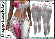 Pink + White Laced up pants with matching Top