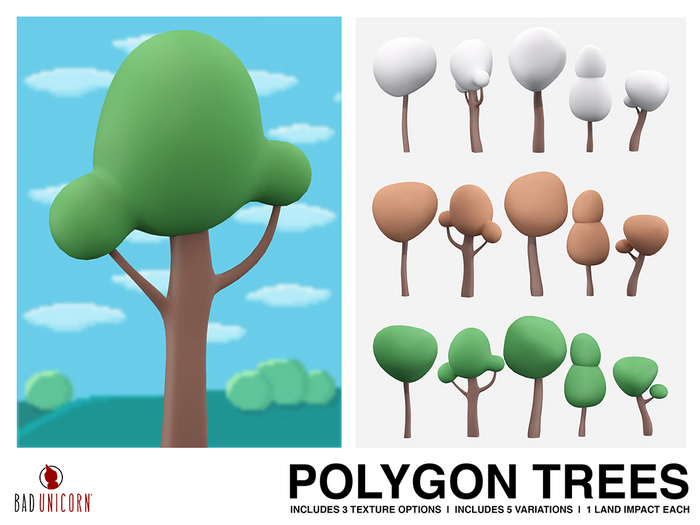 Polygon Tree (cartoon style)