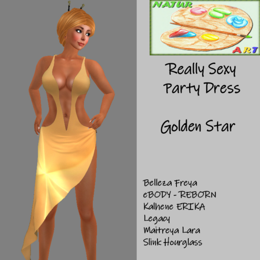 NaturArt Really Sexy Party Dress Golden Star
