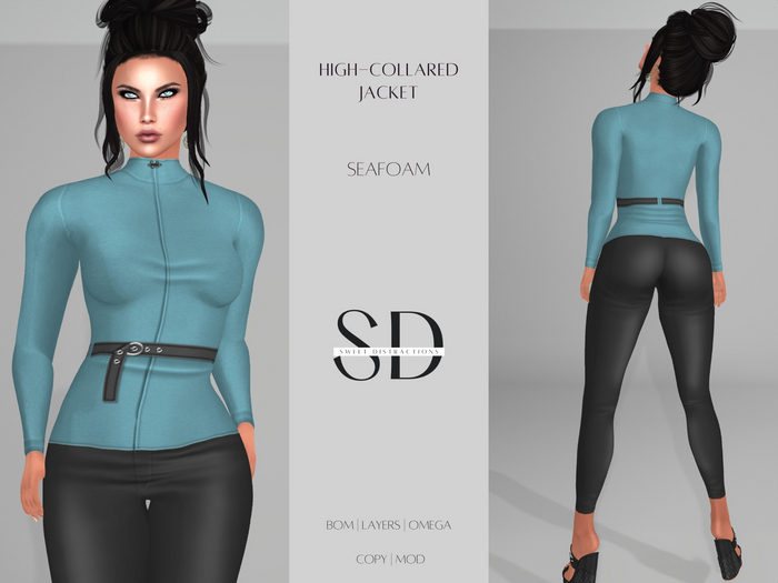 S/D High-collared Jacket - Seafoam (BOM, Layers, Omega)