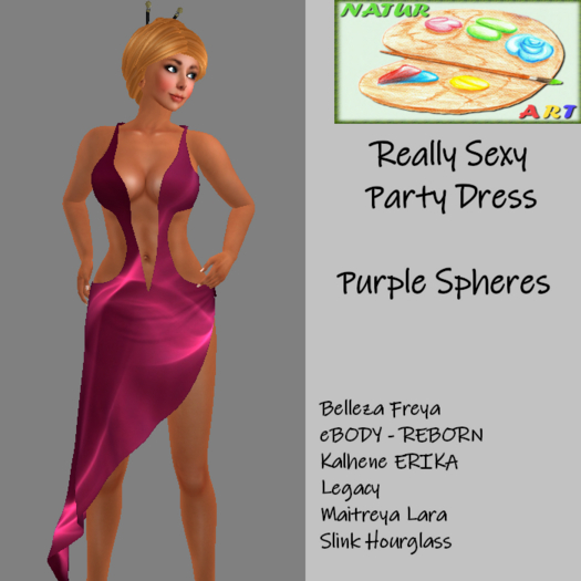 NaturArtReally Sexy Party Dress Purple Spheres