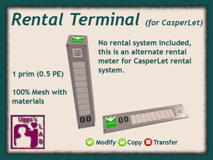 Second Life Marketplace - Rental terminal for CasperLet