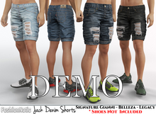 Demo Jack Male Shorts Fatpack Jeans- Denim - Signature Gianni, Belleza Jake , Legacy - FashionNatic