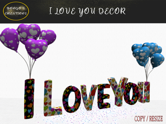 BMC5103 - I LOVE YOU DECOR - TOUCH TO RESIZE